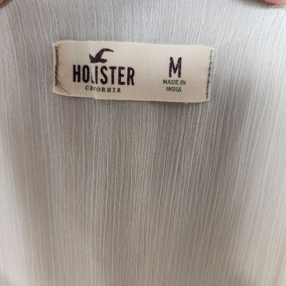 Hollister Womens |M| Ivory Peasant Prairie Ruffle Embroidered Blouse - Picture 3 of 9